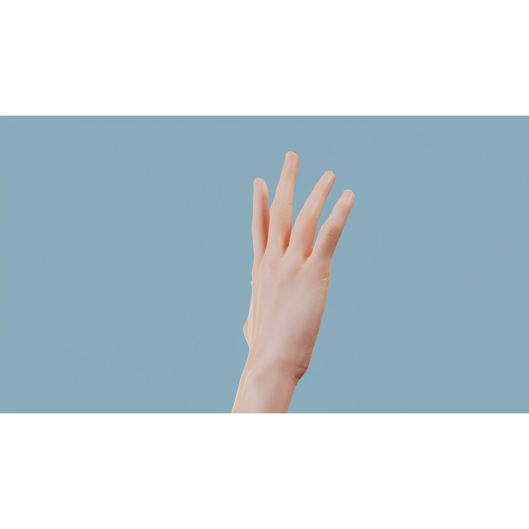 Realistic Hand 3D Model – Low Poly PBR Asset, FBX, OBJ Formats - View 6