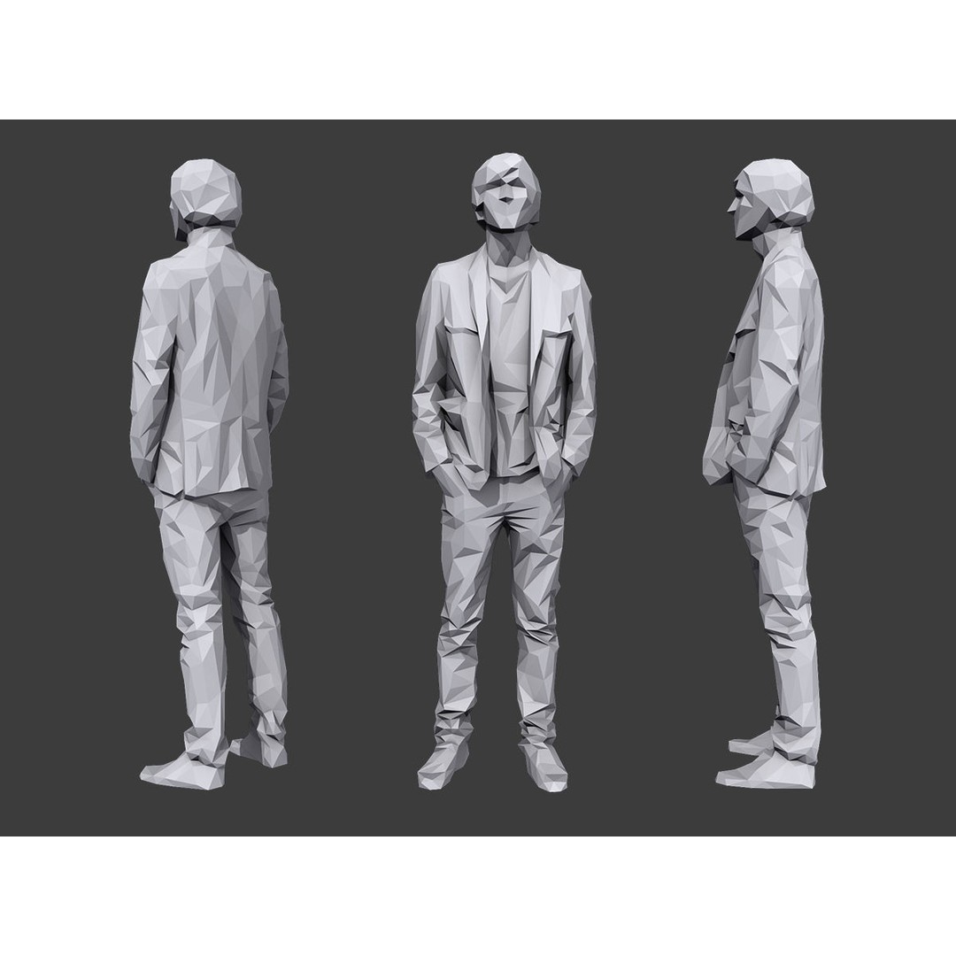 Casual Character 3D Model – Low Poly Crowd Pack, FBX & OBJ - View 5
