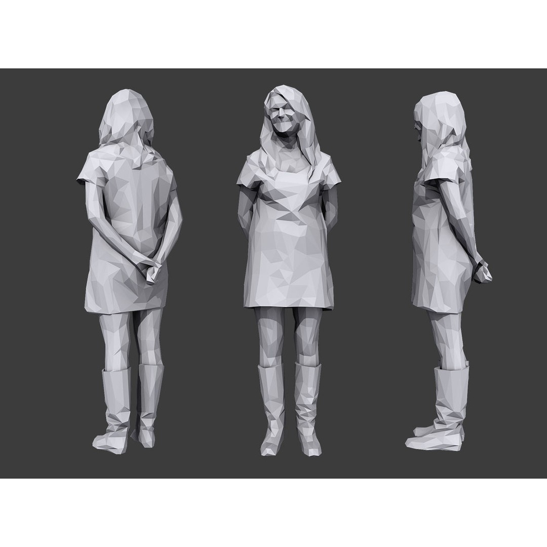 Casual Character 3D Model – Low Poly Crowd Pack, FBX & OBJ - View 6