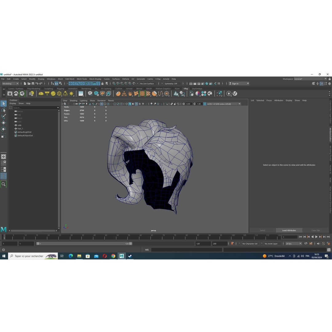 Short Side Hair 3D Model – Low Poly Realistic Female Hair, FBX - View 15