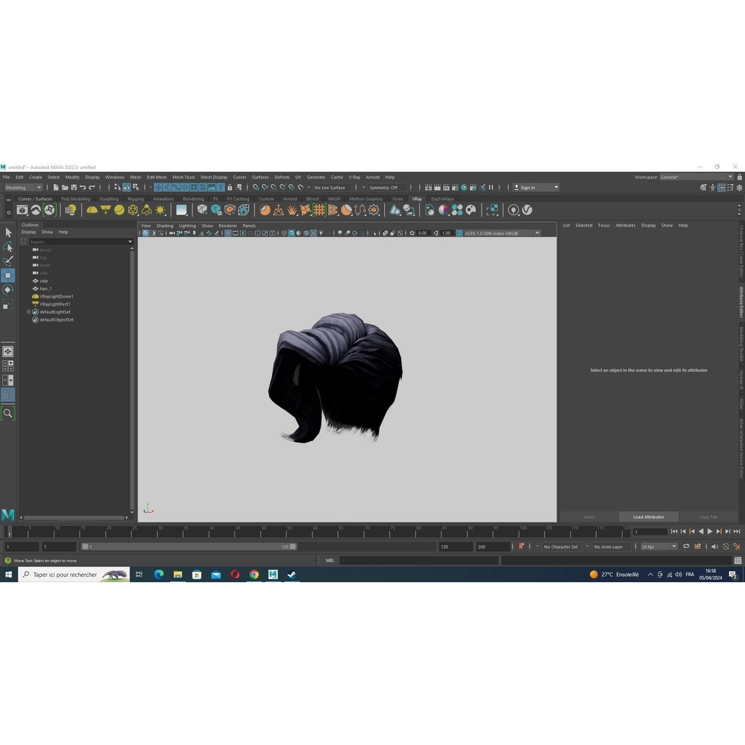 Short Side Hair 3D Model – Low Poly Realistic Female Hair, FBX - View 17