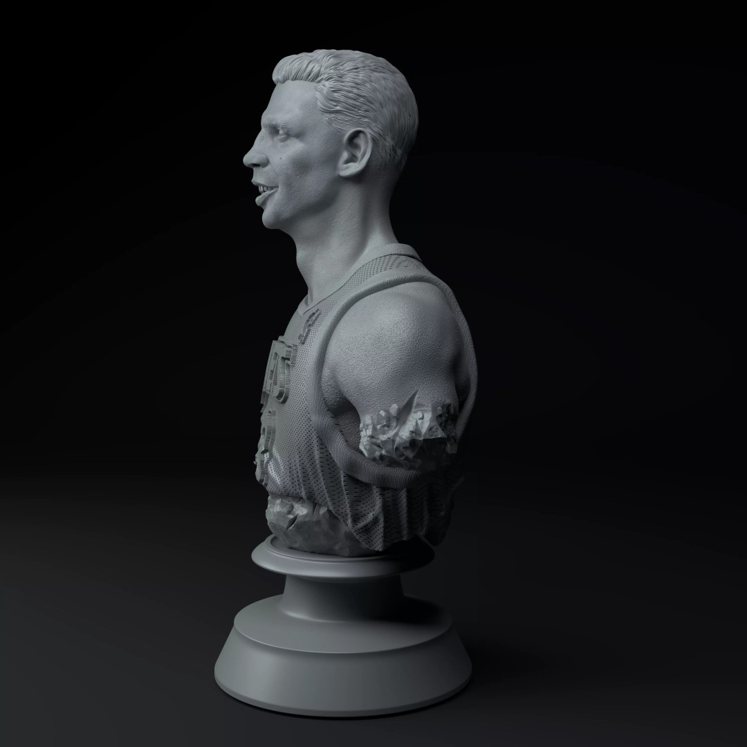 Drazen Petrovic Basketball Bust 3D Model – Premium STL for Printing - View 4