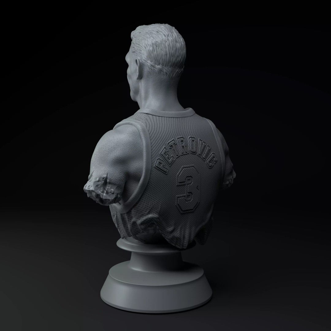 Drazen Petrovic Basketball Bust 3D Model – Premium STL for Printing - View 5