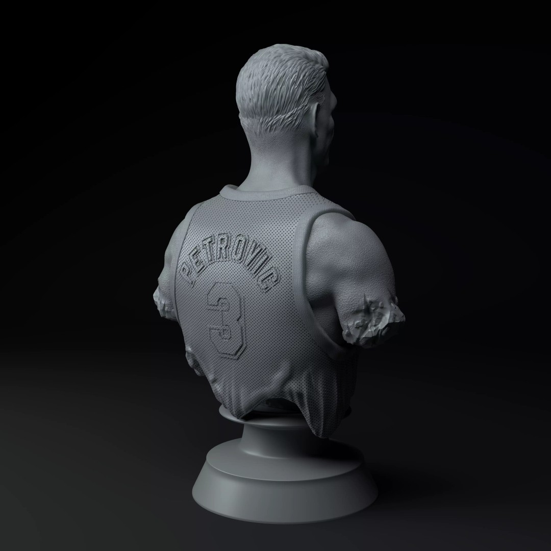 Drazen Petrovic Basketball Bust 3D Model – Premium STL for Printing - View 7