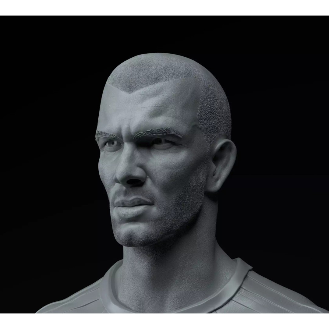 Zinedine Zidane 3D Model – Premium Trophy Diorama for Printing