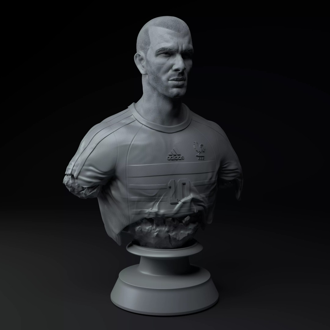 Zinedine Zidane 3D Model – Premium Trophy Diorama for Printing - View 11