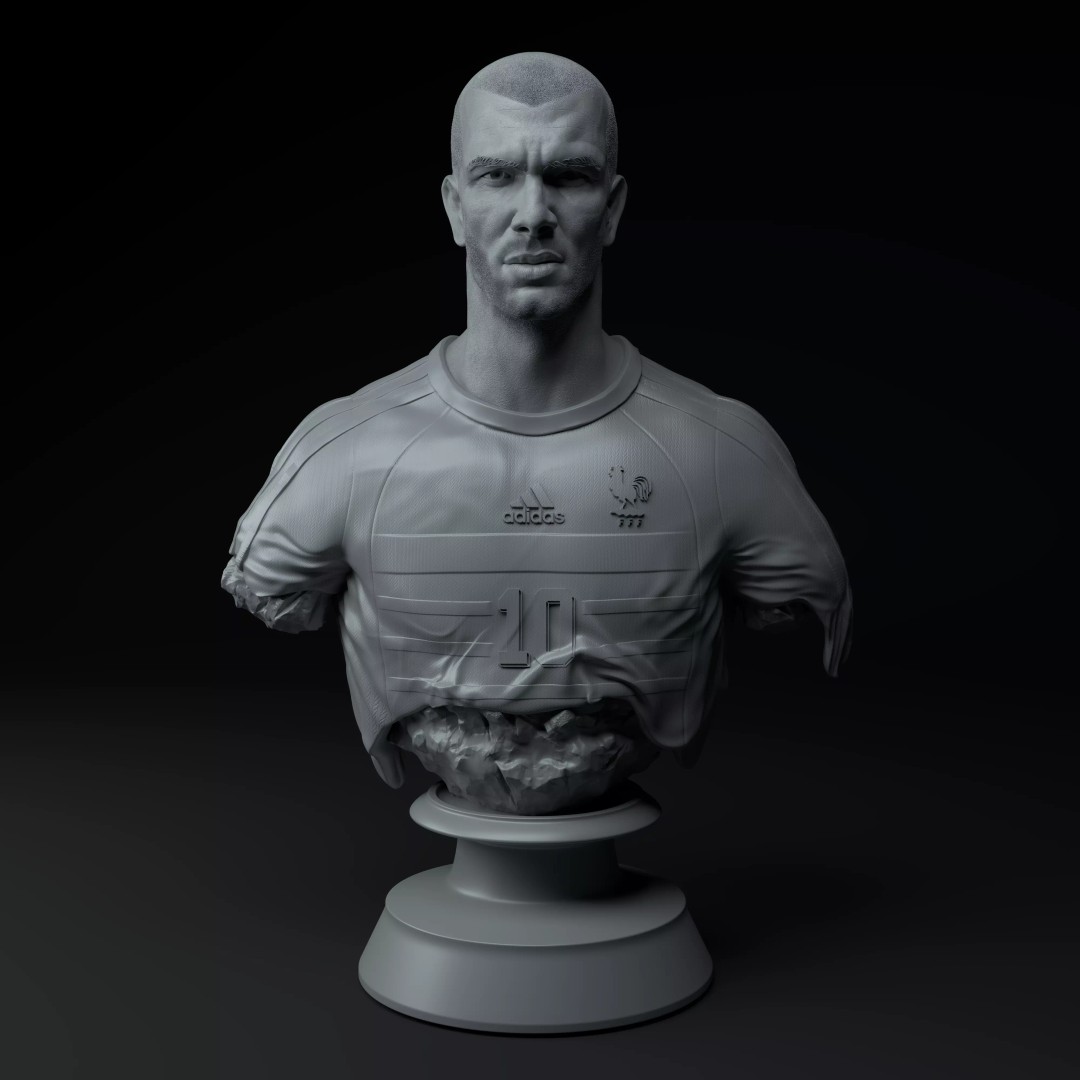 Zinedine Zidane 3D Model – Premium Trophy Diorama for Printing - View 4