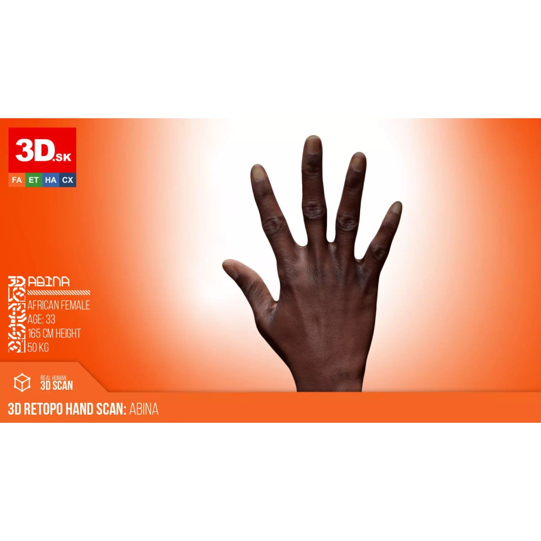 Senedra Graves 3D Model – Female Hand Scan, High Poly & Low Poly Formats - View 2