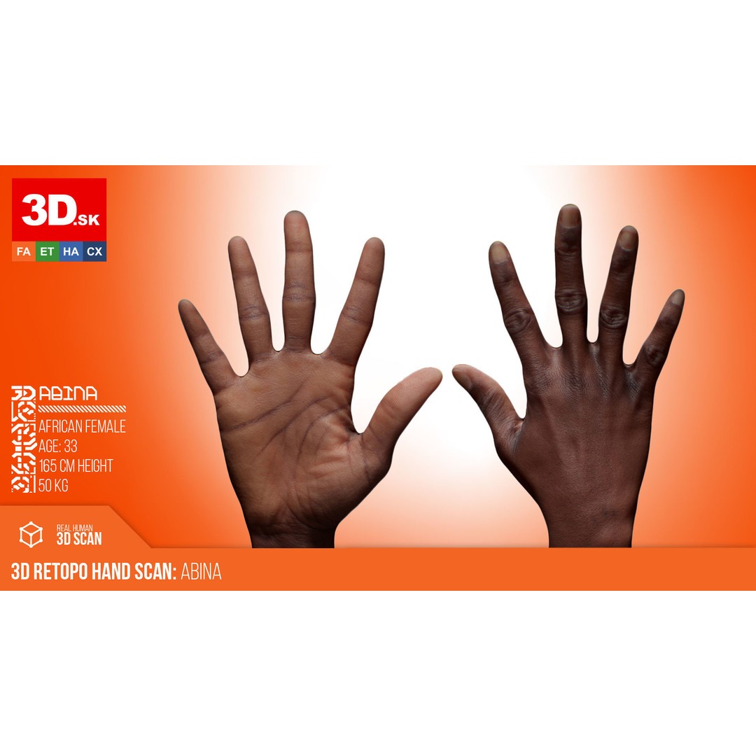 Senedra Graves 3D Model – Female Hand Scan, High Poly & Low Poly Formats - View 3