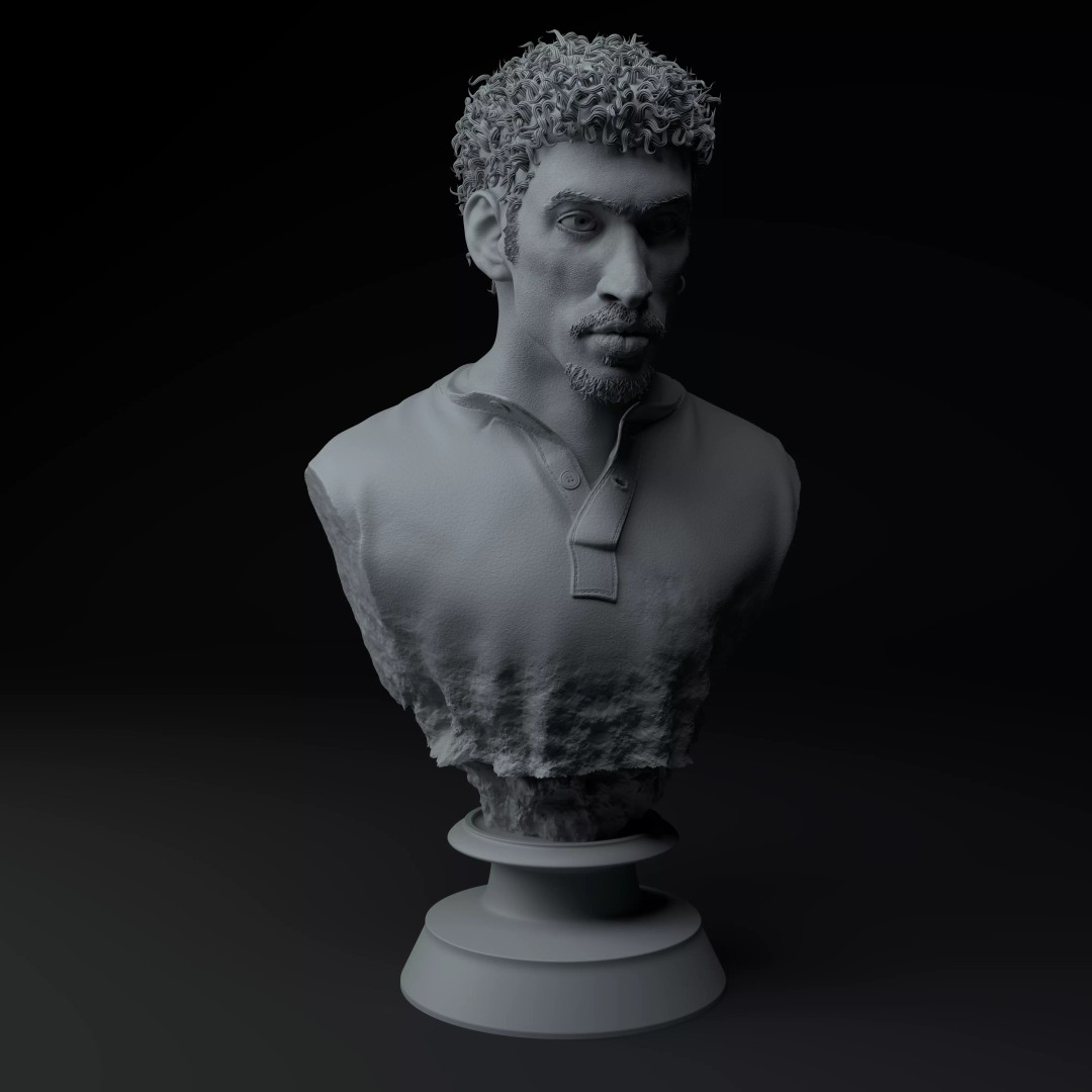 Bad Bunny Bust 3D Model – Premium Collectible STL for Printing - View 10