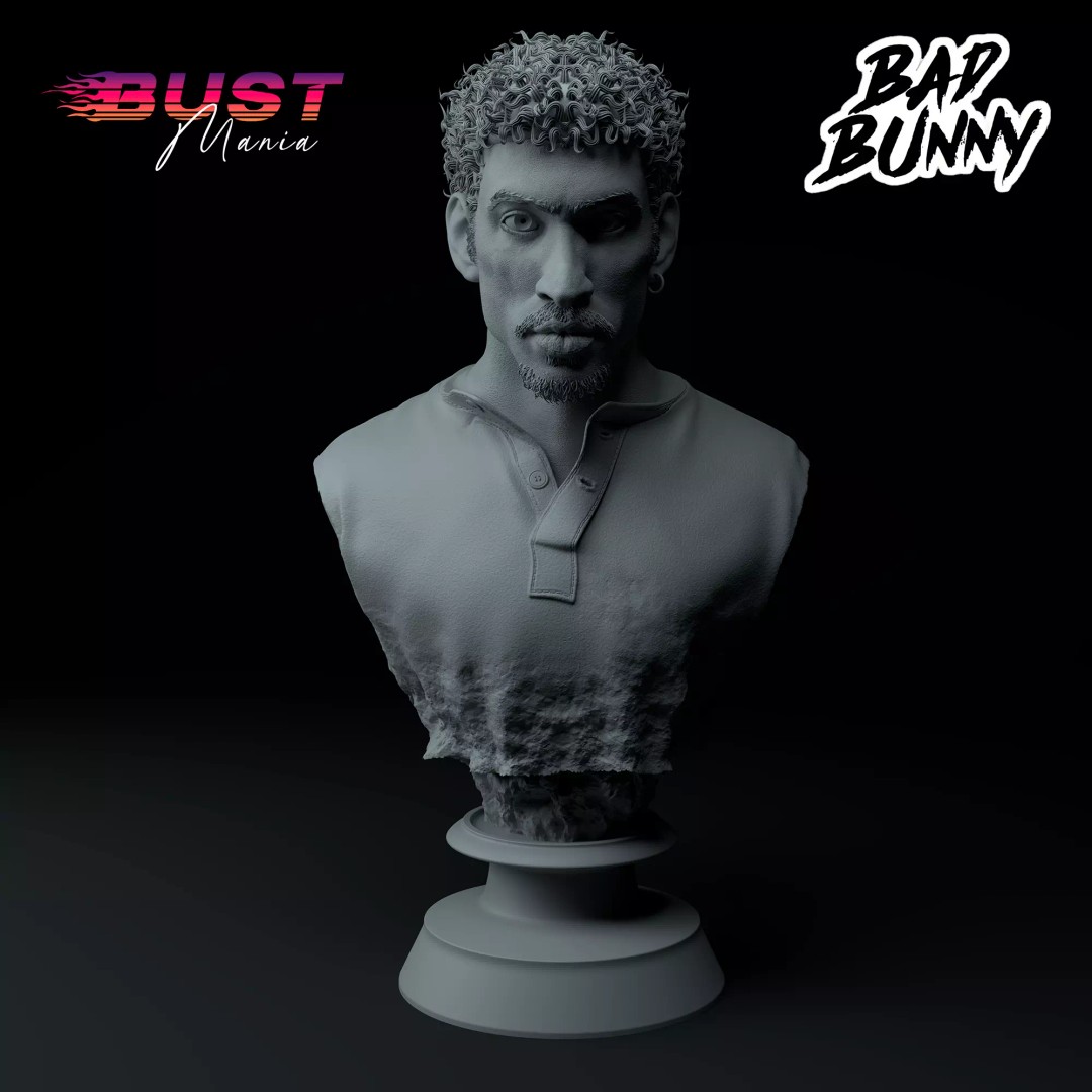 Bad Bunny Bust 3D Model – Premium Collectible STL for Printing - View 2