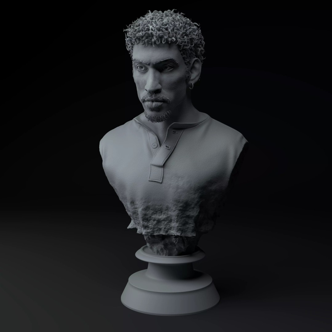 Bad Bunny Bust 3D Model – Premium Collectible STL for Printing - View 4