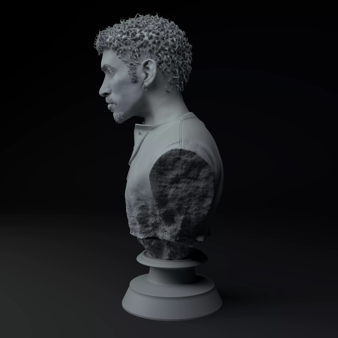 Bad Bunny Bust 3D Model – Premium Collectible STL for Printing - View 5