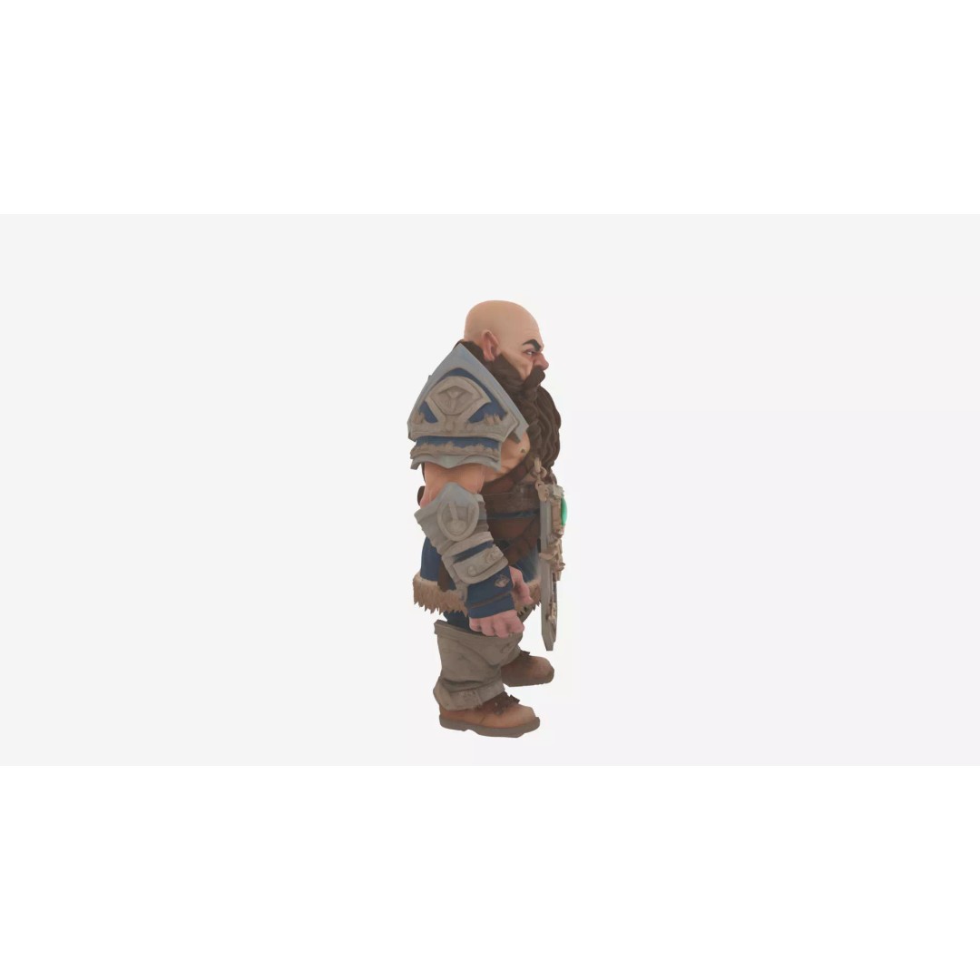 Dwarf Stonekeeper 3D Model – Majestic Character with PBR Textures, FBX - View 4