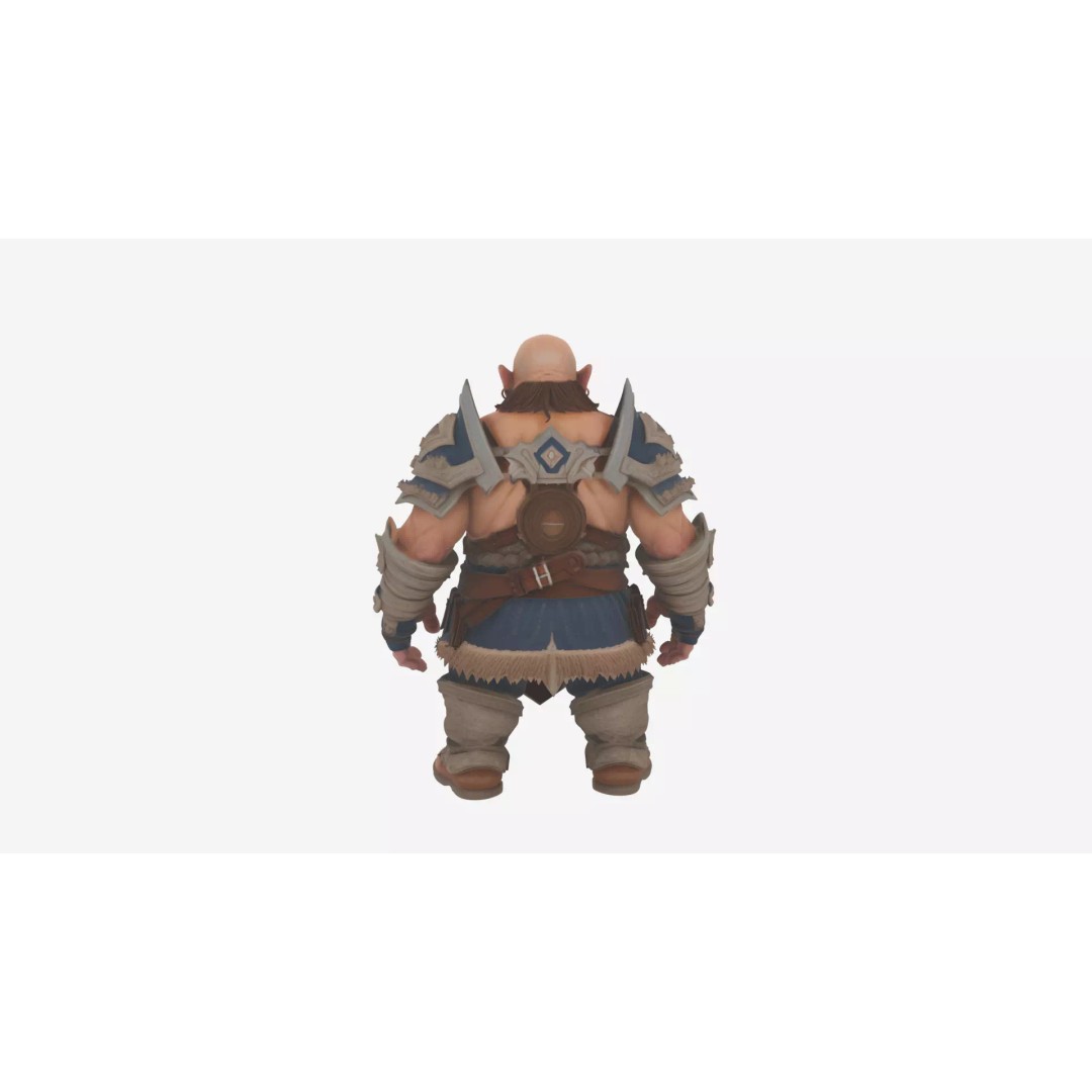 Dwarf Stonekeeper 3D Model – Majestic Character with PBR Textures, FBX - View 5