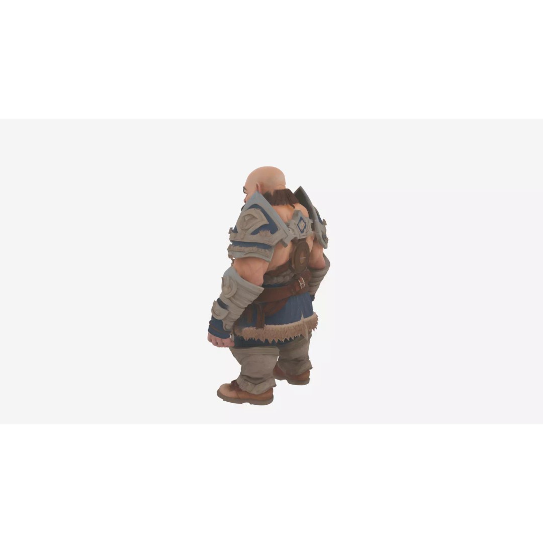 Dwarf Stonekeeper 3D Model – Majestic Character with PBR Textures, FBX - View 6