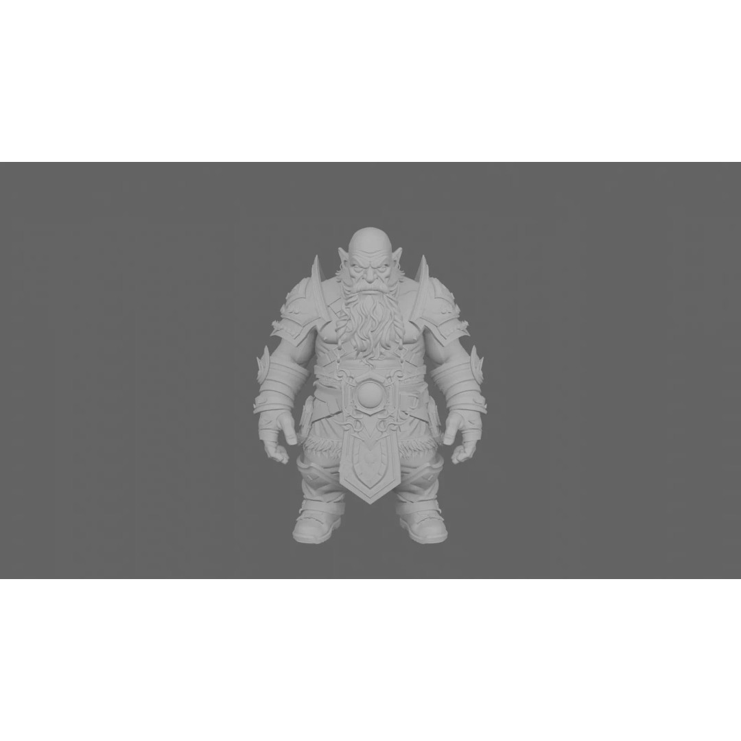 Dwarf Stonekeeper 3D Model – Majestic Character with PBR Textures, FBX - View 7