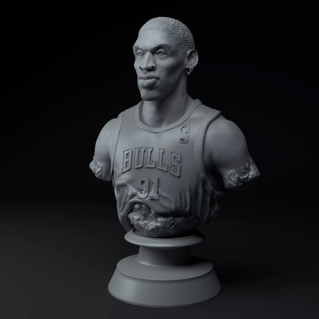 Dennis Rodman 3D Model – Premium Bust for 3D Printing, STL - View 2
