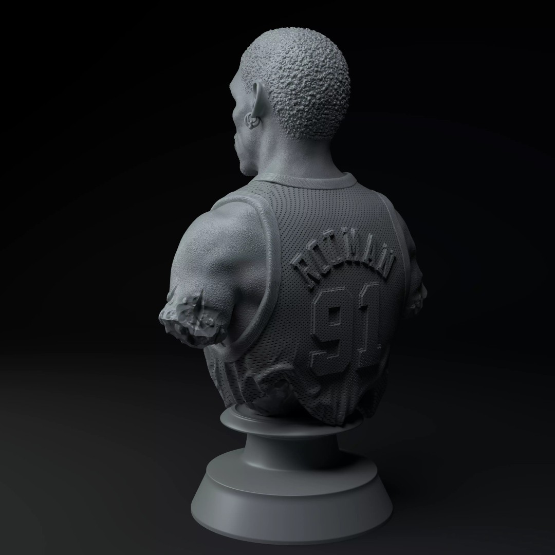 Dennis Rodman 3D Model – Premium Bust for 3D Printing, STL - View 5