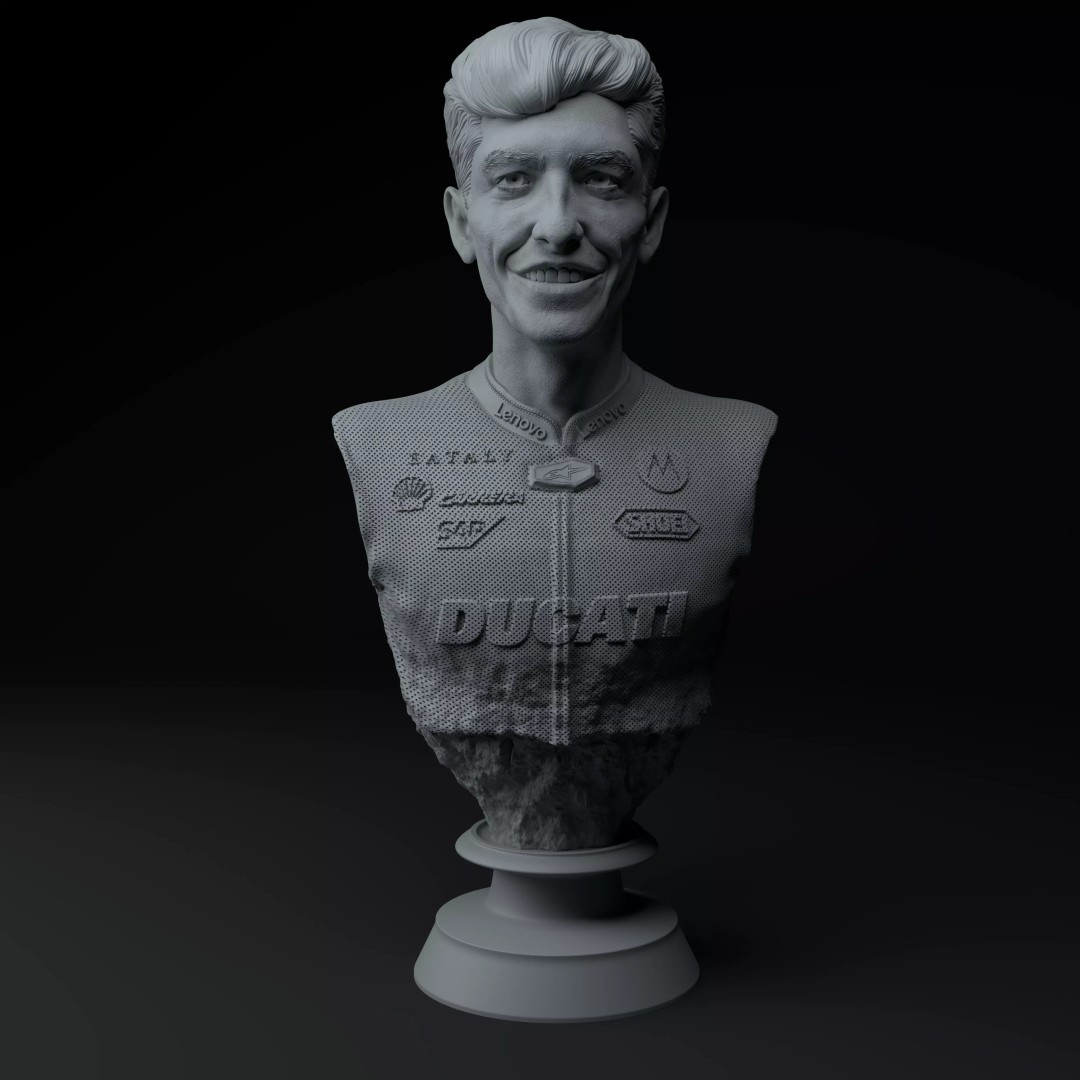 Marc Marquez Bust 3D Model – Premium Collectible Sculpture, STL - View 3