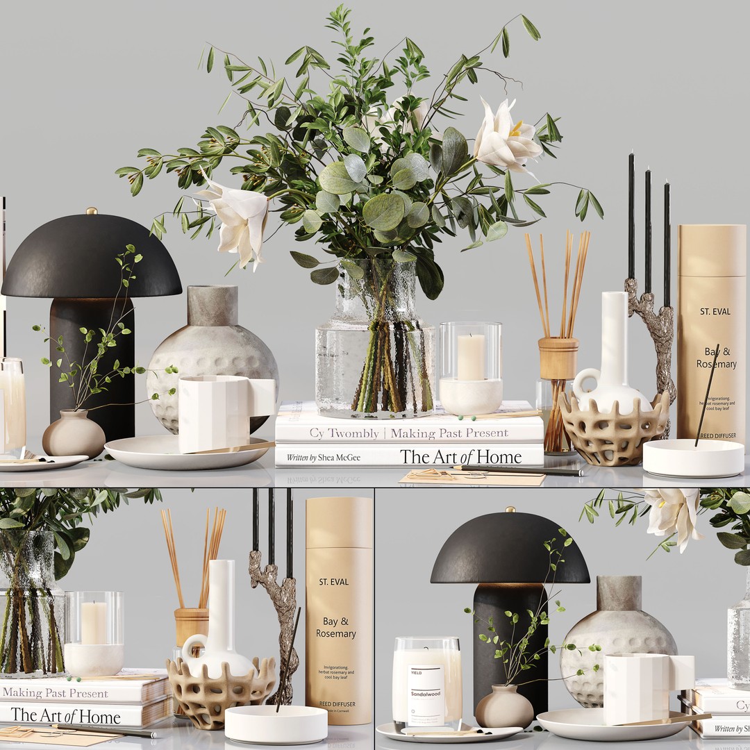 Decorative Set 223 3D Model – Low Poly Architectural Decoration, FBX, OBJ - View 3
