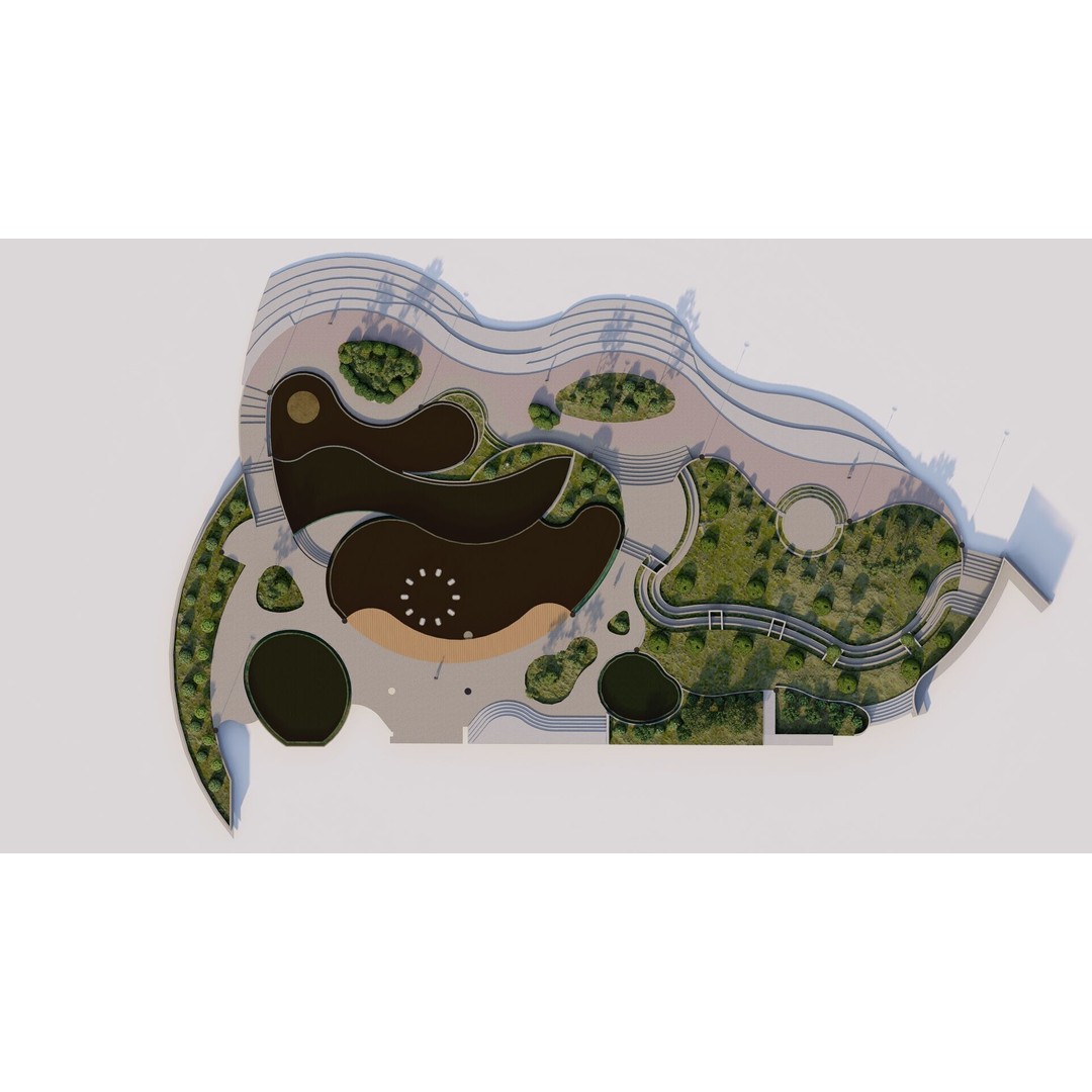 Private Park Landscape 3D Model – Modern Outdoor Environment, FBX - View 17