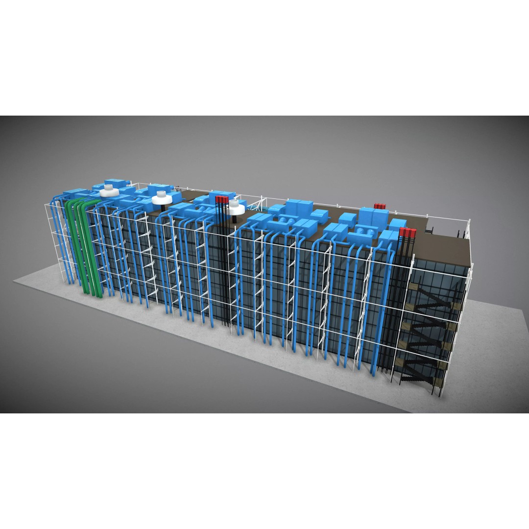 Centre Pompidou 3D Model – Low Poly Architectural Asset, FBX - View 7
