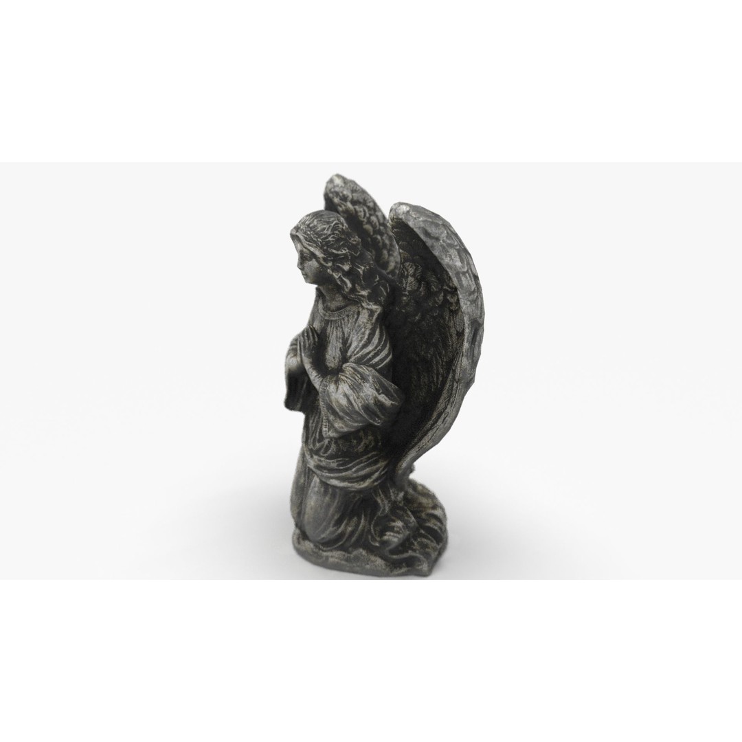 Praying Angel 3D Model – Low Poly Sculpture with PBR Textures - View 13