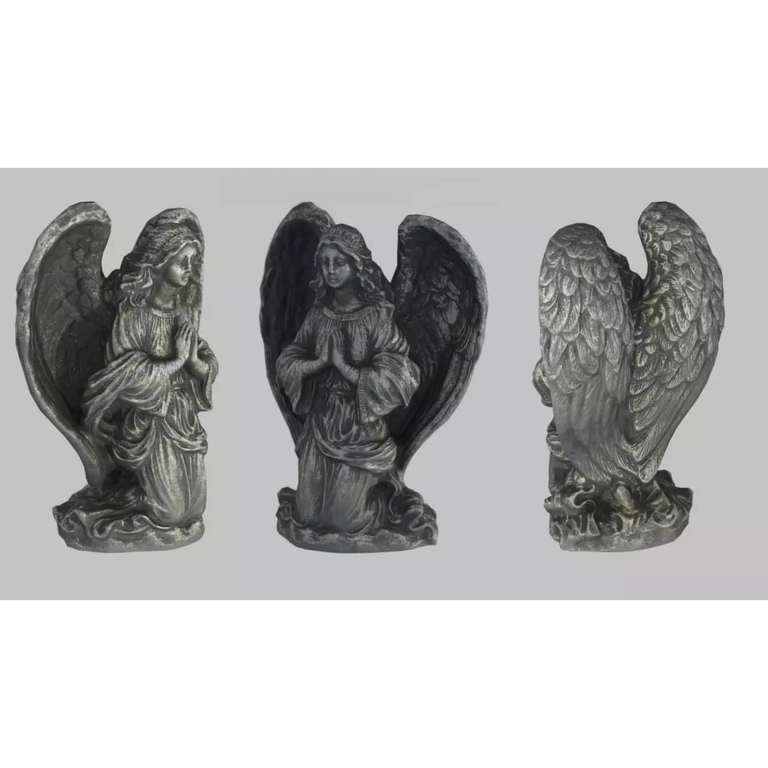 Praying Angel 3D Model – Low Poly Sculpture with PBR Textures - View 2