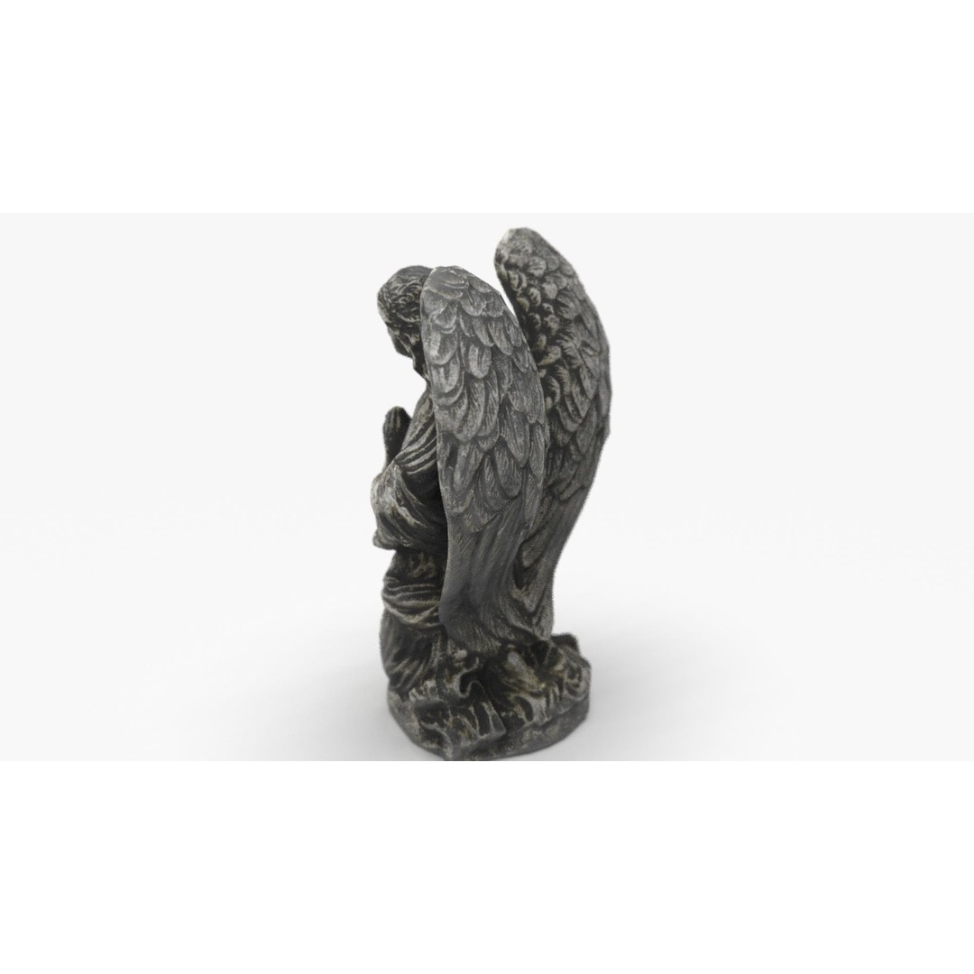Praying Angel 3D Model – Low Poly Sculpture with PBR Textures - View 4