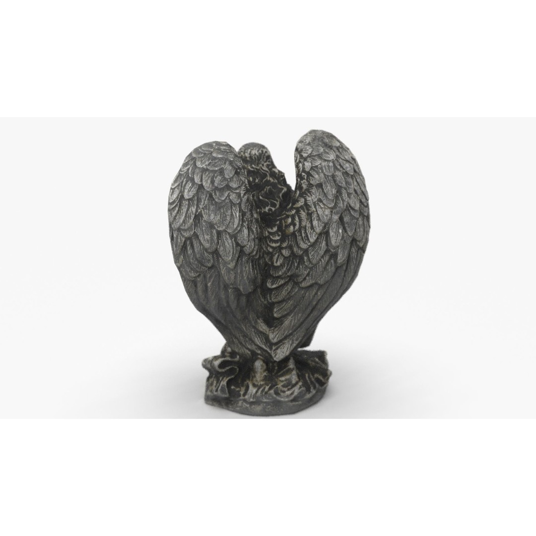 Praying Angel 3D Model – Low Poly Sculpture with PBR Textures - View 5