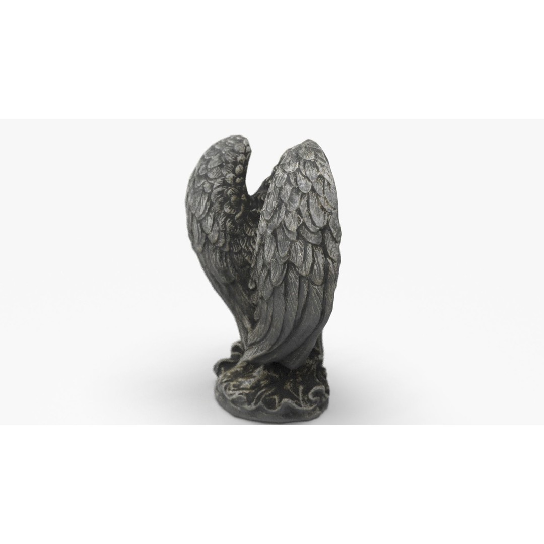 Praying Angel 3D Model – Low Poly Sculpture with PBR Textures - View 6