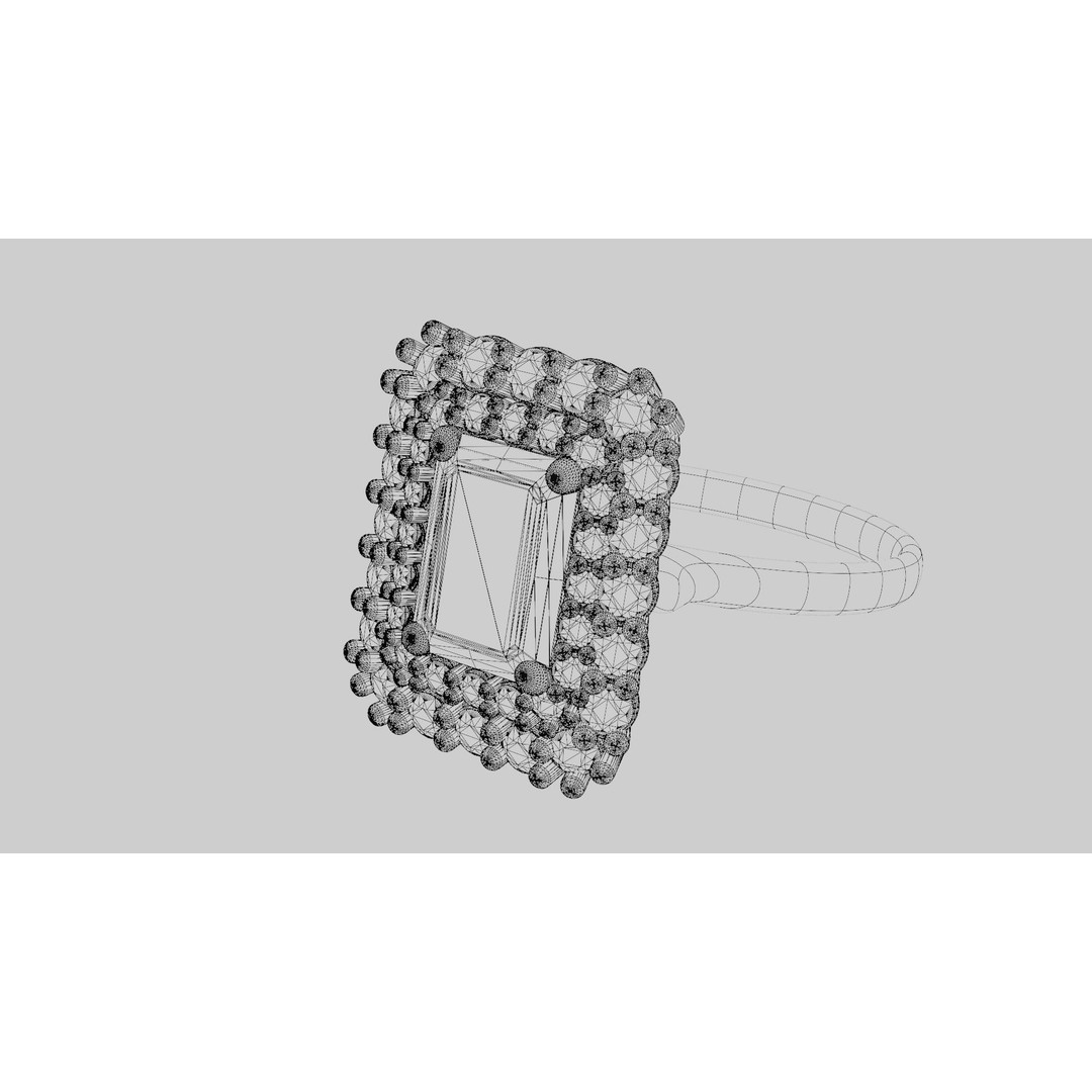Mughal Emerald Ring 3D Model – Luxurious Jewelry Design, FBX, OBJ
