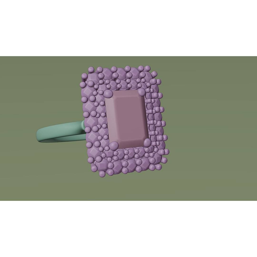 Mughal Emerald Ring 3D Model – Luxurious Jewelry Design, FBX, OBJ - View 11