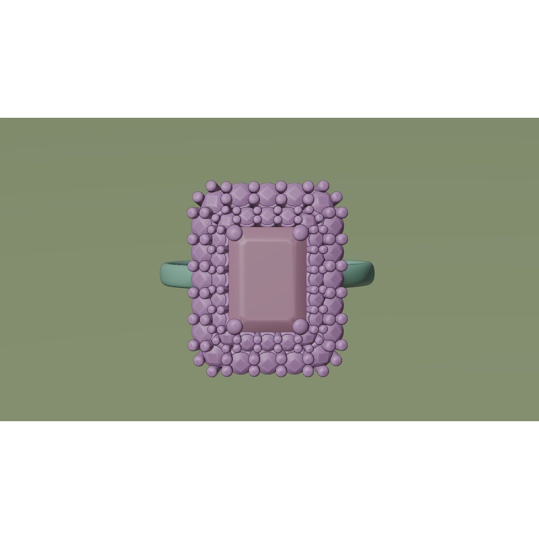 Mughal Emerald Ring 3D Model – Luxurious Jewelry Design, FBX, OBJ - View 12