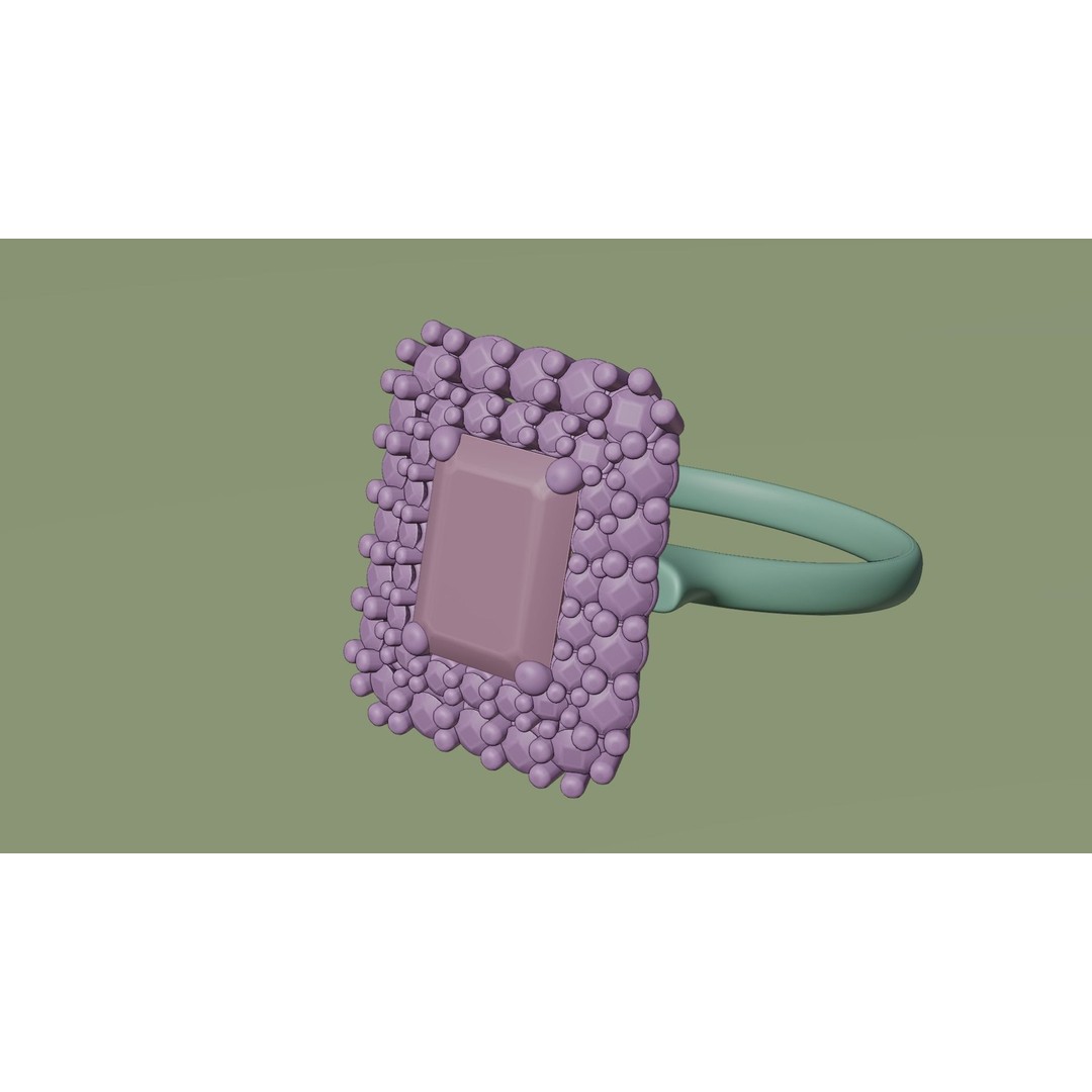 Mughal Emerald Ring 3D Model – Luxurious Jewelry Design, FBX, OBJ - View 13