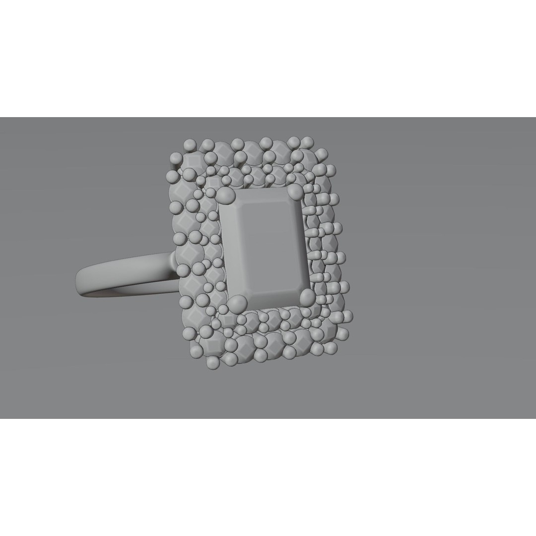 Mughal Emerald Ring 3D Model – Luxurious Jewelry Design, FBX, OBJ - View 14