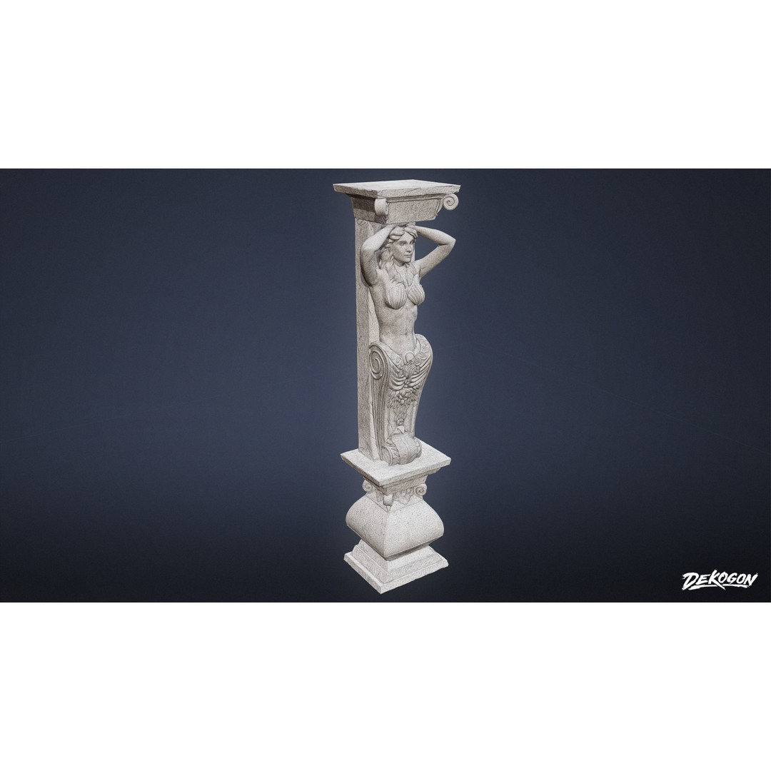 Wooden Pillar 3D Model – Low Poly Game Asset, FBX, PBR Textures - View 11
