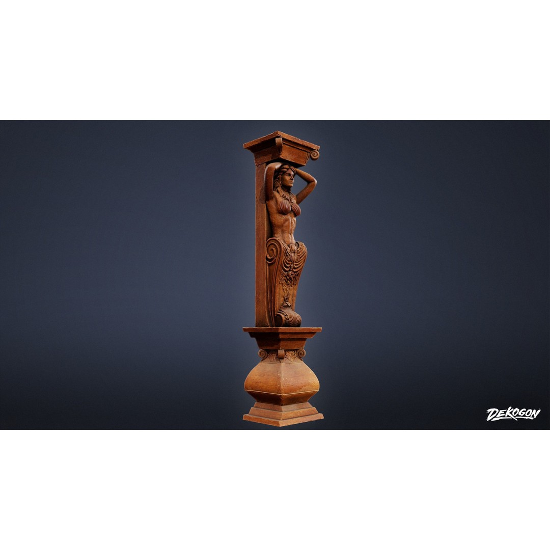 Wooden Pillar 3D Model – Low Poly Game Asset, FBX, PBR Textures - View 12