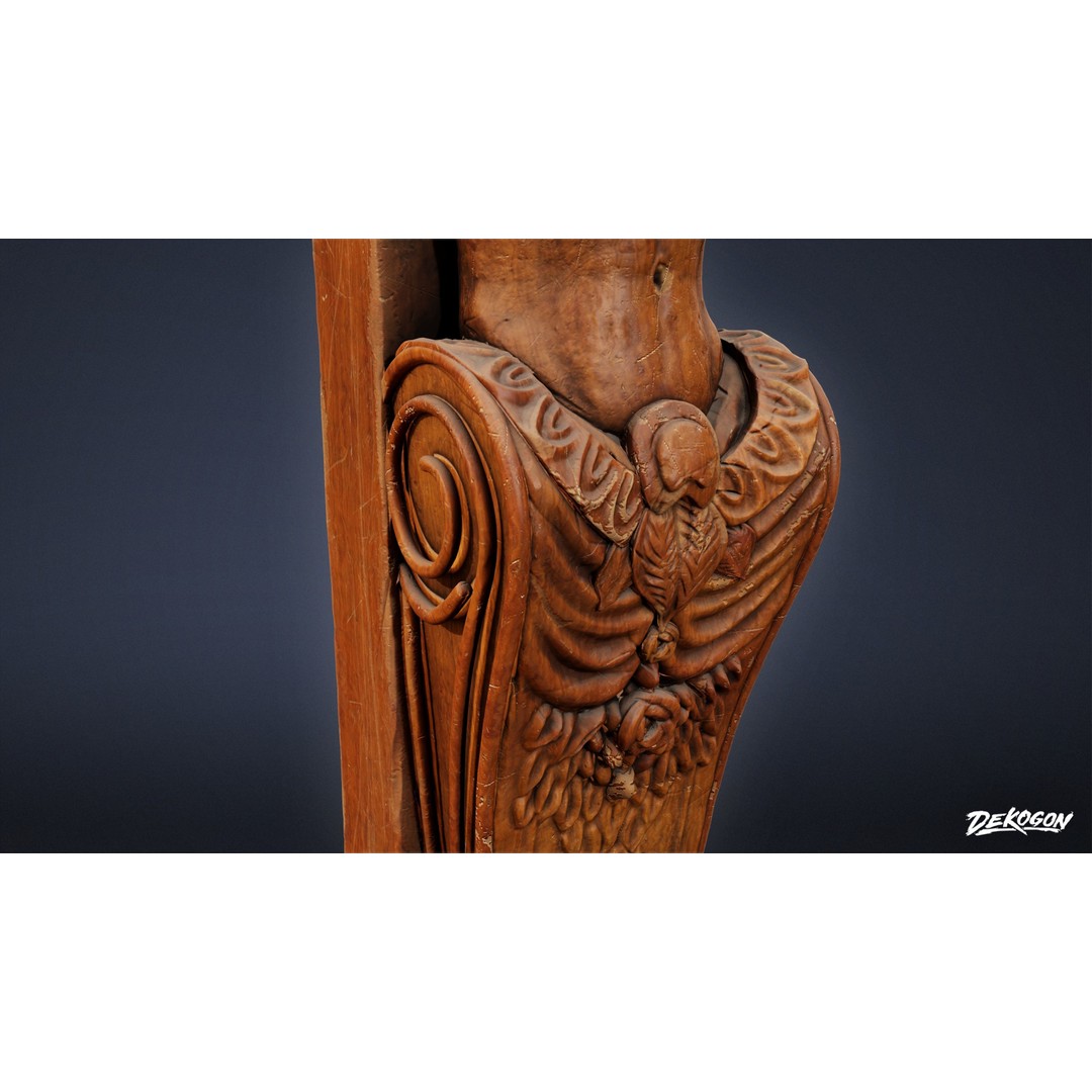 Wooden Pillar 3D Model – Low Poly Game Asset, FBX, PBR Textures - View 17