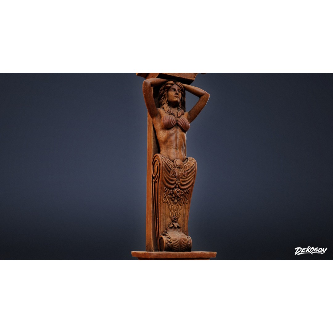 Wooden Pillar 3D Model – Low Poly Game Asset, FBX, PBR Textures - View 18