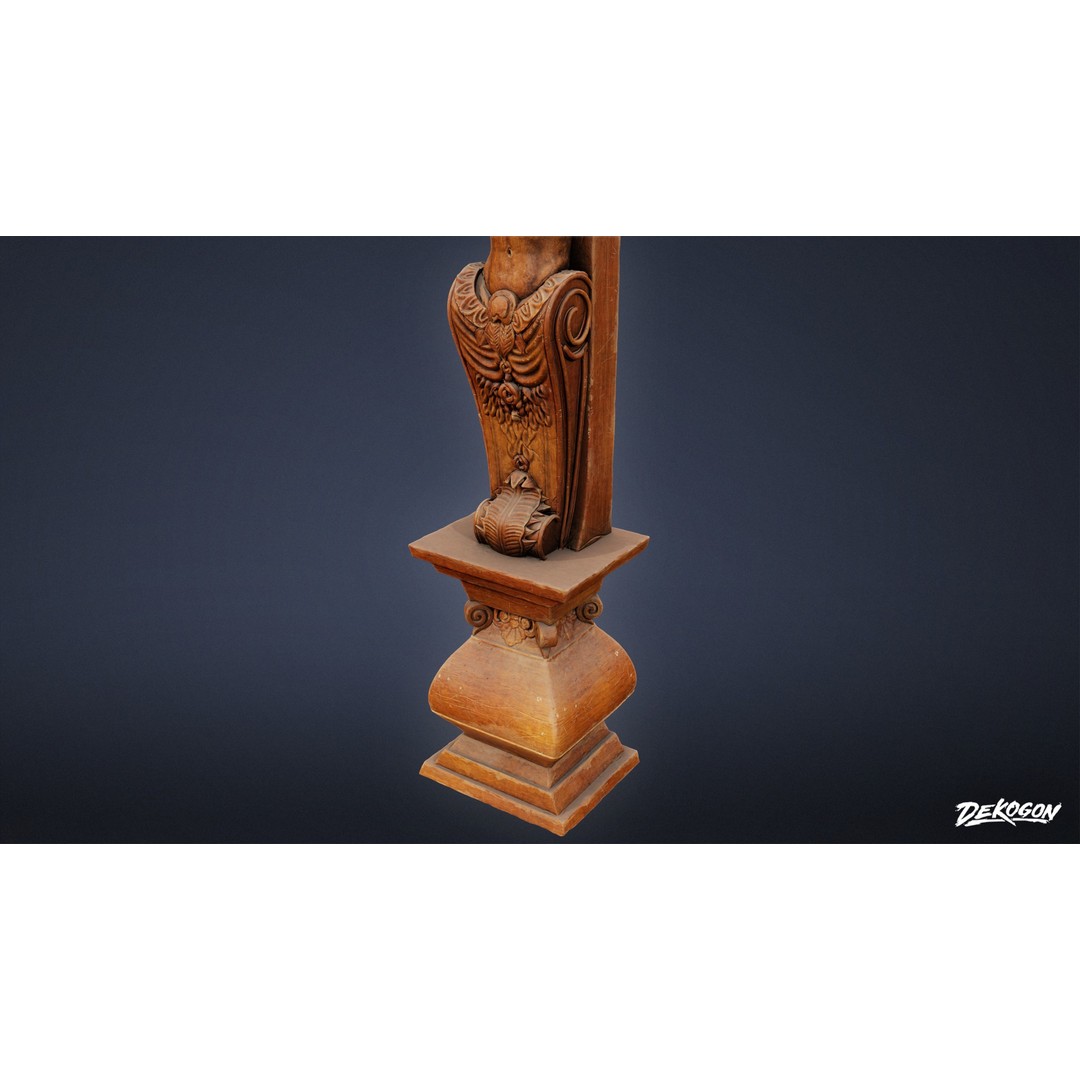 Wooden Pillar 3D Model – Low Poly Game Asset, FBX, PBR Textures - View 20