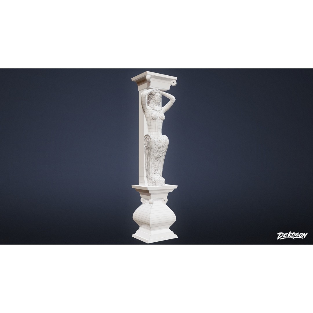 Wooden Pillar 3D Model – Low Poly Game Asset, FBX, PBR Textures - View 3