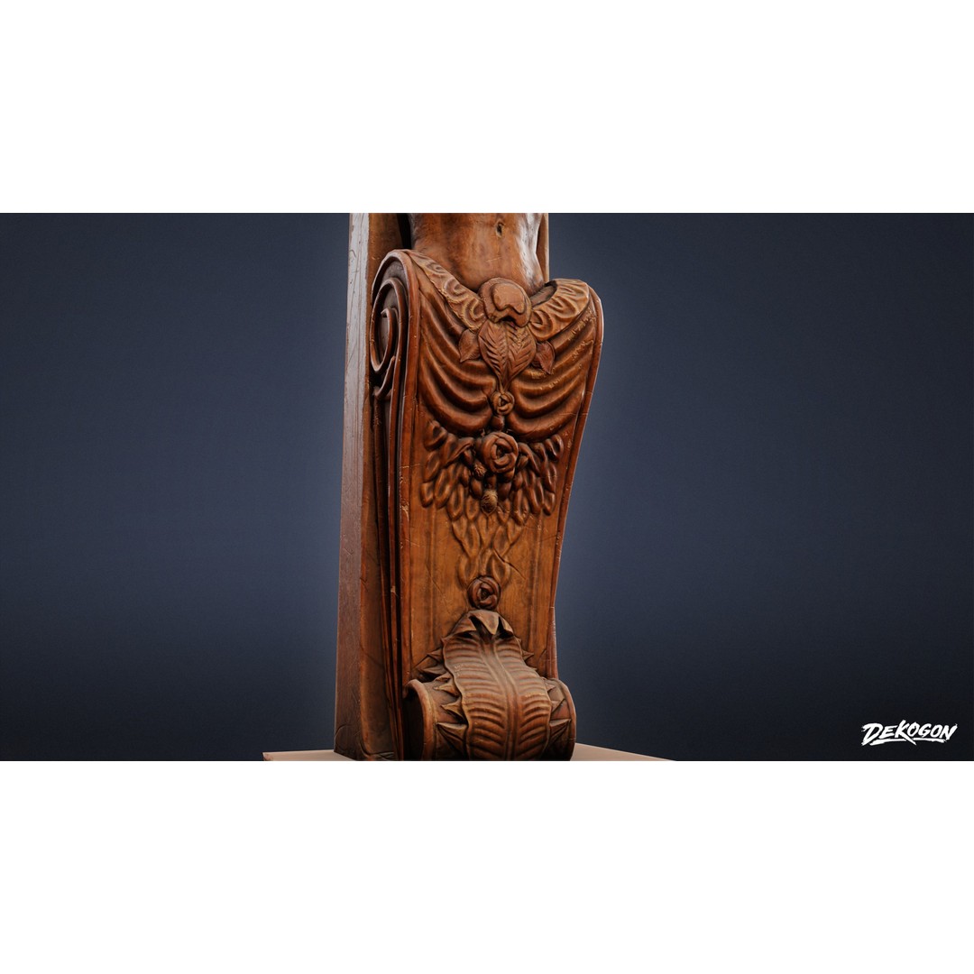 Wooden Pillar 3D Model – Low Poly Game Asset, FBX, PBR Textures - View 7