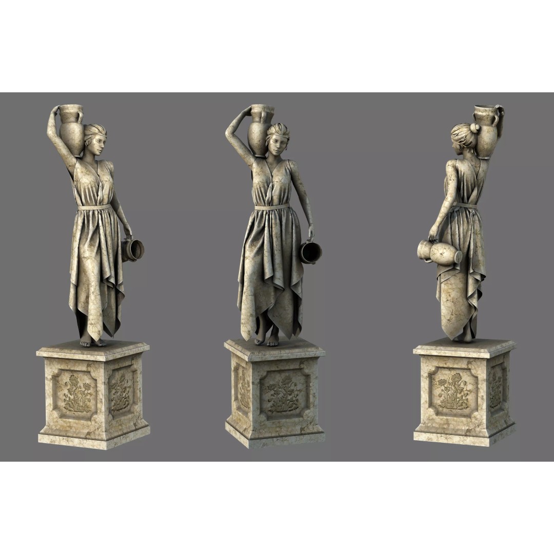 Venus of the Amphora 3D Model – Classic Sculpture, PBR Textures, Multiple Formats - View 2