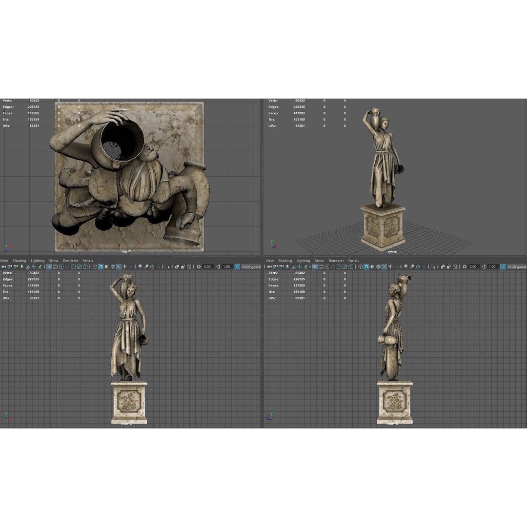 Venus of the Amphora 3D Model – Classic Sculpture, PBR Textures, Multiple Formats - View 8