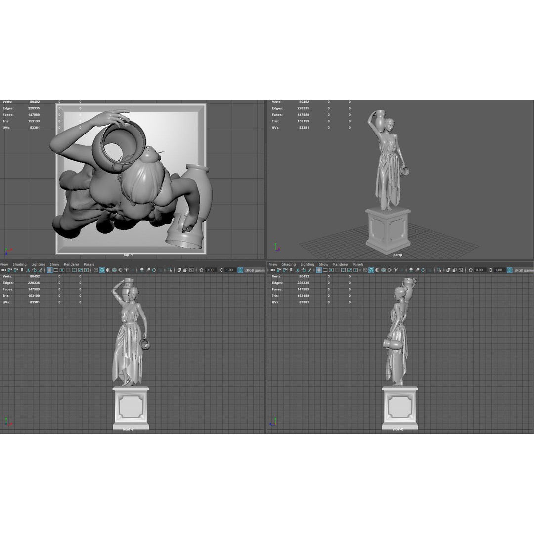 Venus of the Amphora 3D Model – Classic Sculpture, PBR Textures, Multiple Formats - View 9