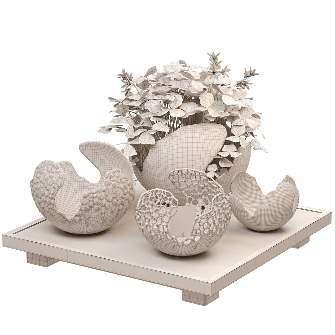 Decorative Bowls 3D Model – Elegant Candle Holder & Flower Pot, PBR