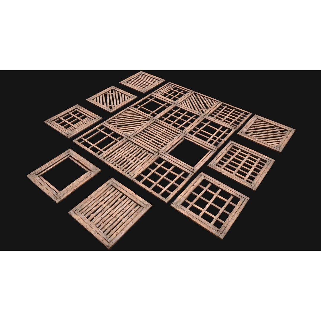 Wooden Roof Medieval 3D Model – Low Poly PBR Game Asset, FBX - View 3