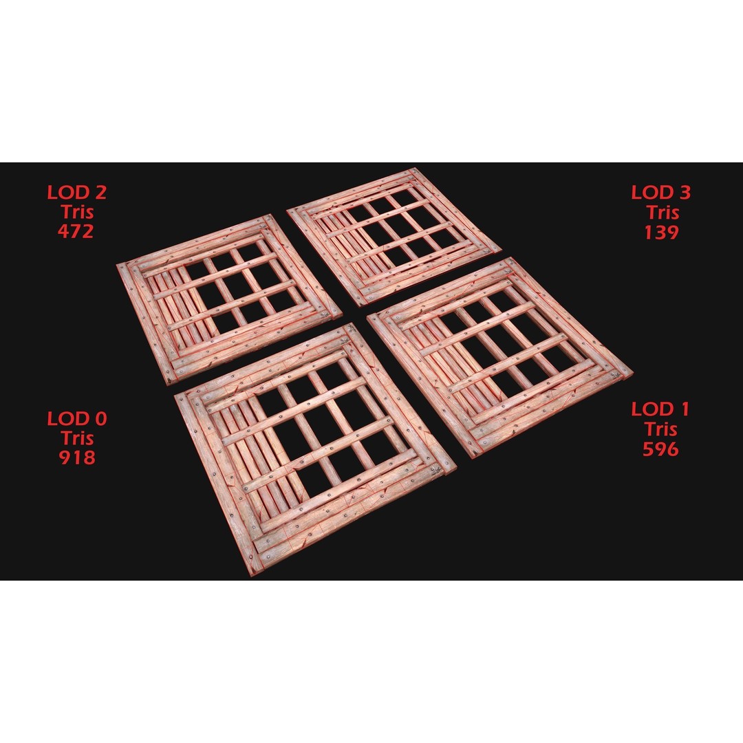 Wooden Roof Medieval 3D Model – Low Poly PBR Game Asset, FBX - View 4